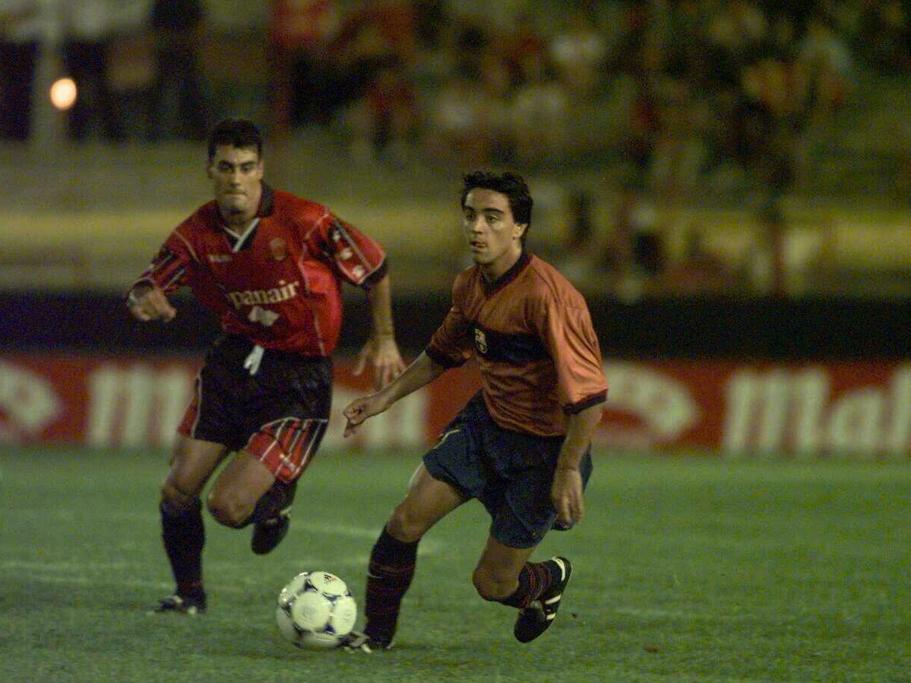 Xavi en su debut frente al RCD Mallorca